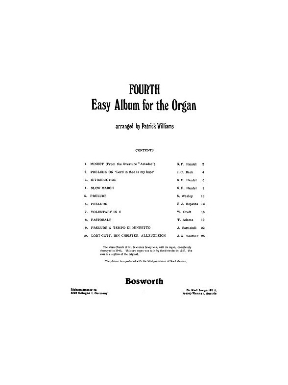Williams: Fourth Easy Album For The Organ