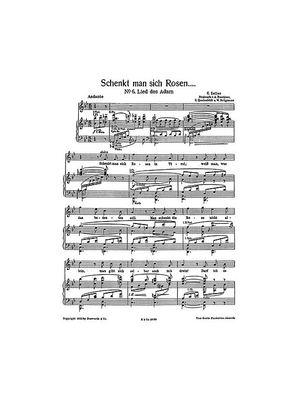 Carl Zeller: Schenkt Man Sich Rosen In Tirol (Voice/Piano)