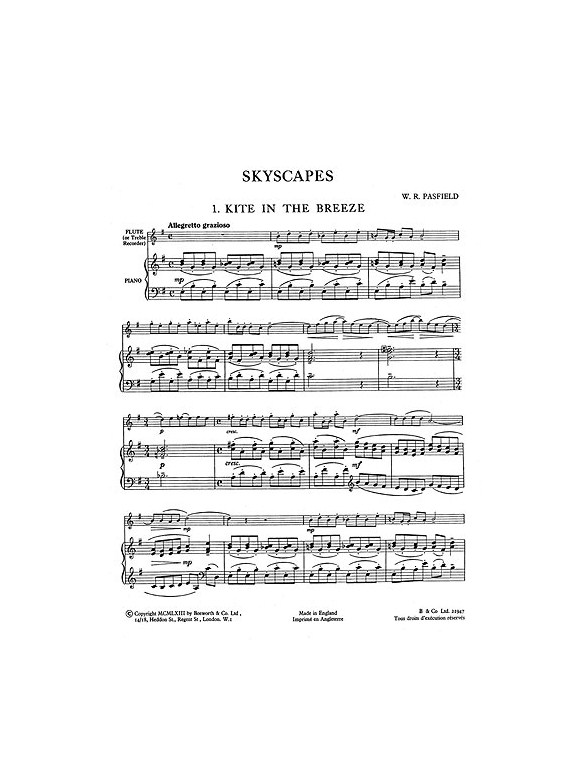 W. R. Pasfield: Skyscapes (Five Pieces For Flute And Piano)