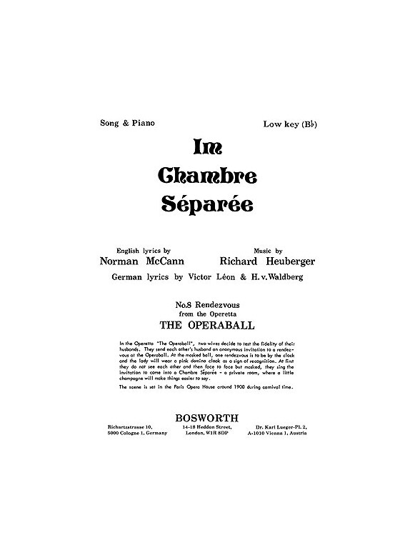 Richard Heuberger: Im Chambre Separee (Low Voice)