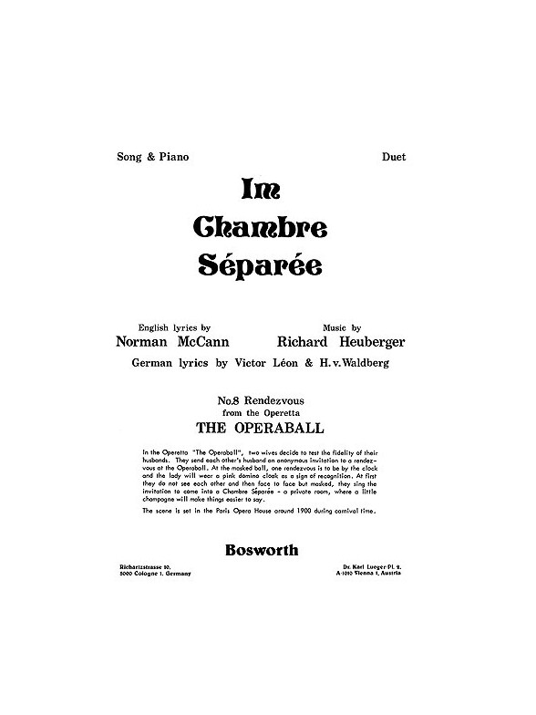Heuberger, R Im Chambre Separee No.8 Pf Duet