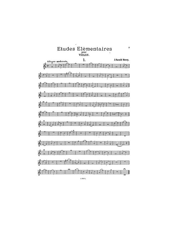 Henry, J H 12 Etudes Elementaires 1 Vln
