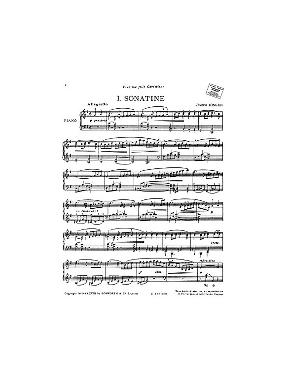 Joseph Jongen: Sonatine Menuetto Rondo