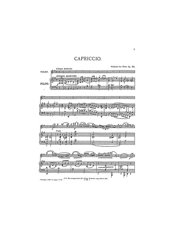 Willem Ten Have: Capriccio For Violin And Piano Op.24