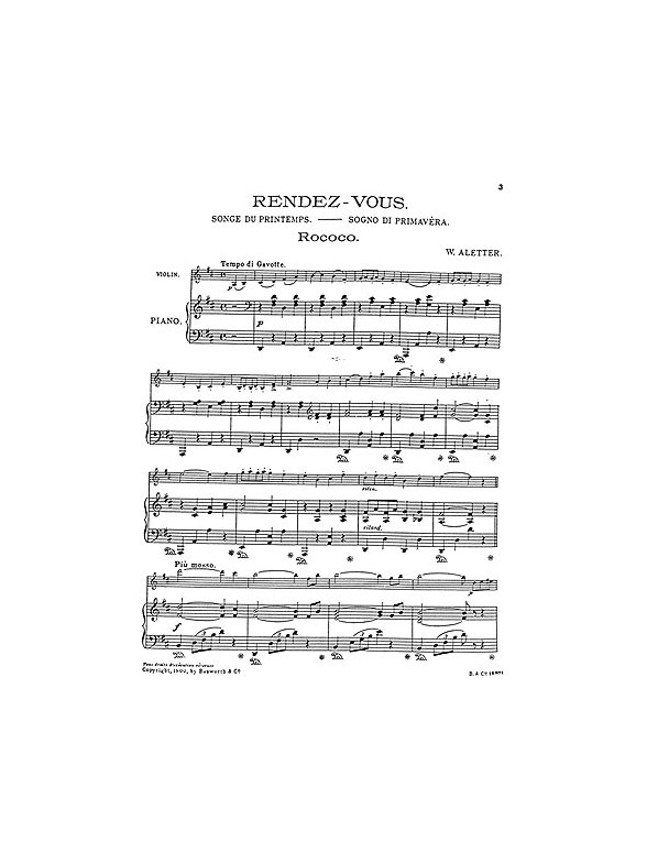 W. Aletter: Rendezvous for Violin and Piano