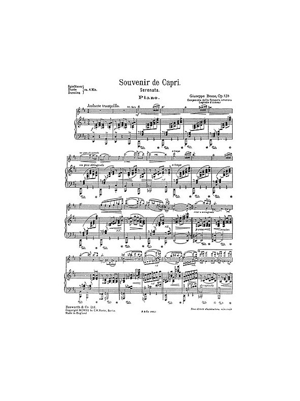 Giuseppe Becce: Souvenir De Capri Op.12a