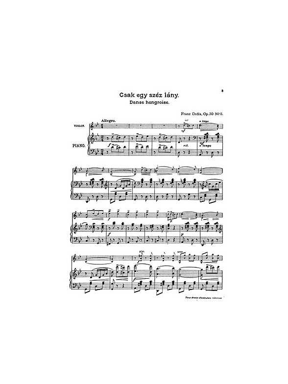 Franz Drdla: Hungarian Dances Op.30 No.8 'Csak Egy Szep Lany'