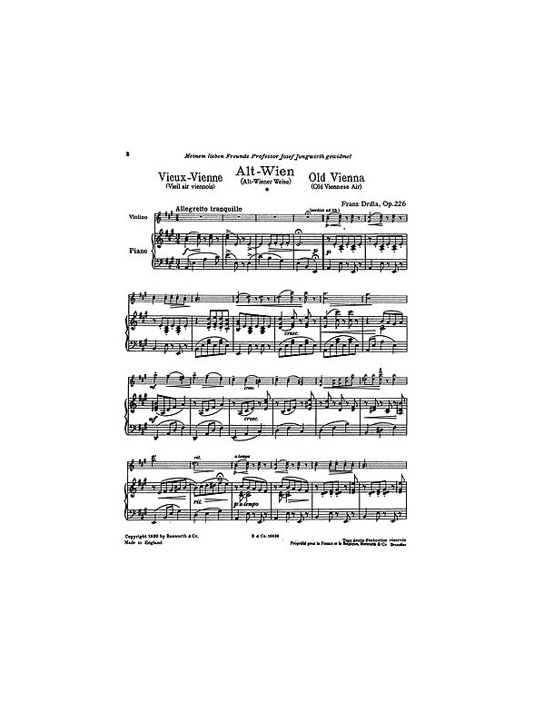 Franz Drdla: Old Vienna Op.226