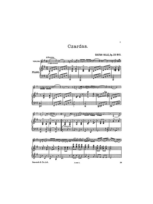 Hille Czardas Op.23/3 Vln/Pf