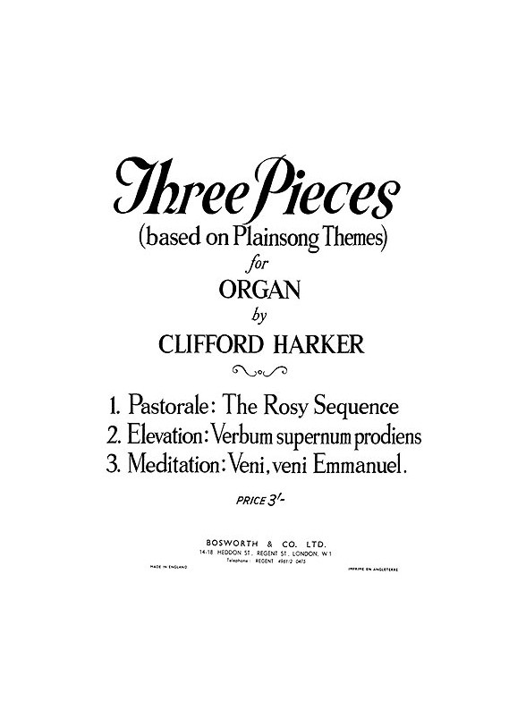 Clifford Harker: Three Pieces On Plainsong Themes