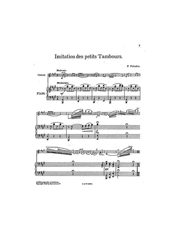 Poliakin, J Imitation Des Petits Tamboura Vln/Pf