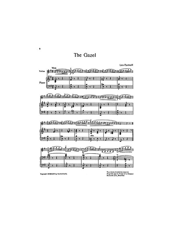 Leo Portnoff: Gazelle (Violin/Piano)