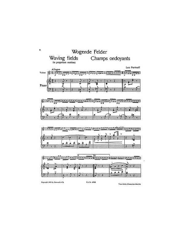 Leo Portnoff: Waving Fields (Violin/Piano)