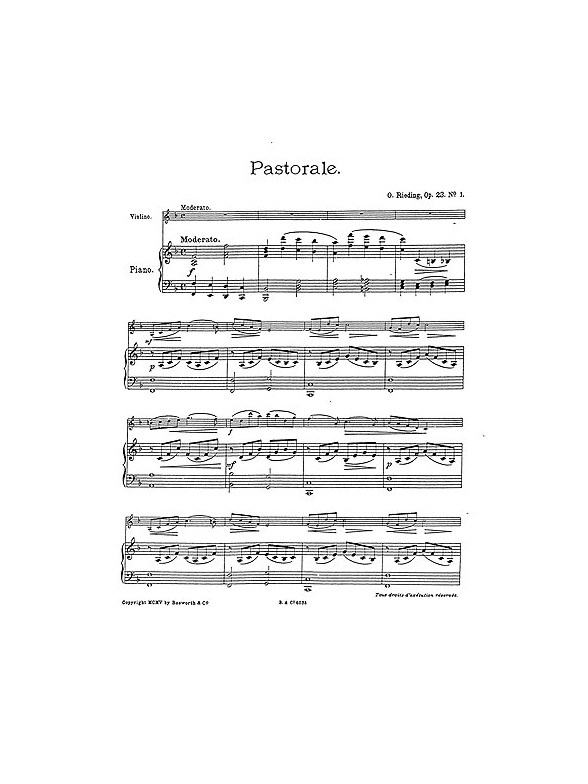 Oskar Rieding: Pastorale Op.23 No.1