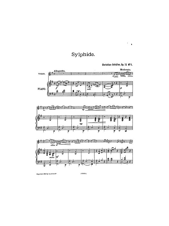 Schafer, C Sylphide Op.12 Vln/Pf