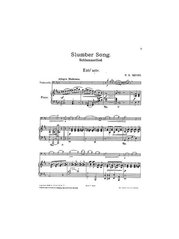 W. H. Squire: Slumber Song For Cello And Piano