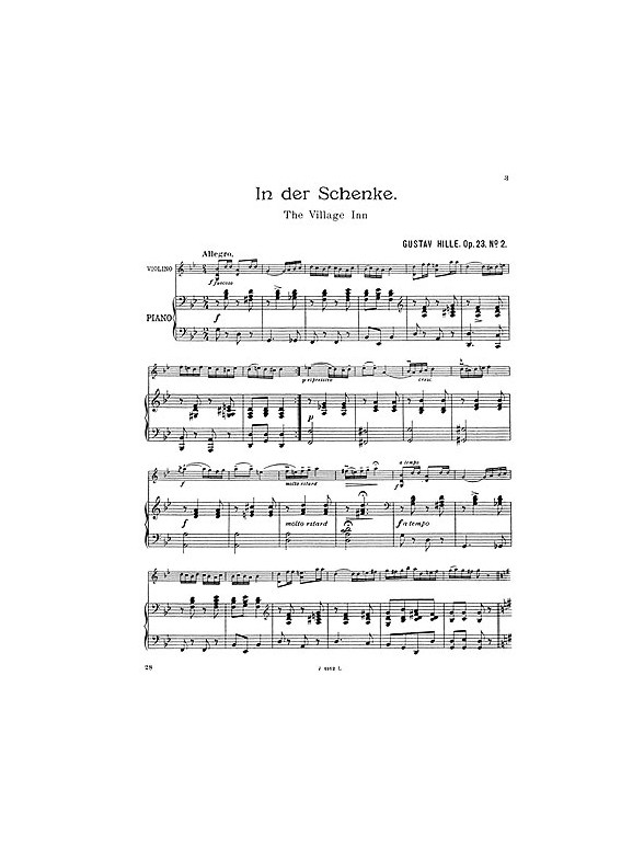 Hille, G The Village Inn Die Dorg-herberge Op.23/2 Vln/Pf