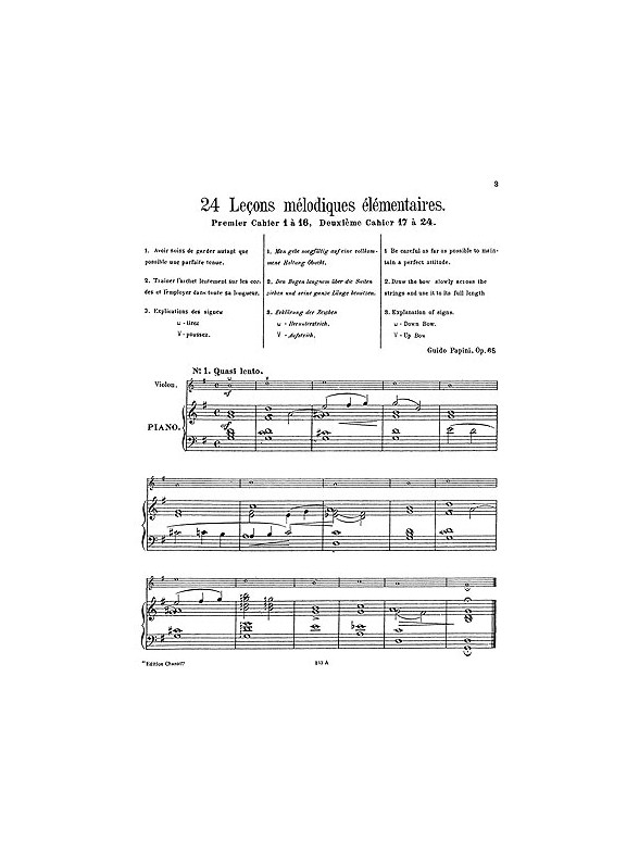 Guido Papini: 24 Elementary Studies For Violin And Piano Op.68 Book 1