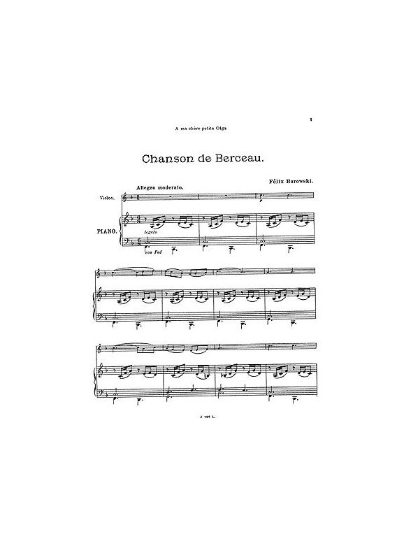 Felix Borowski: Chanson De Berceau
