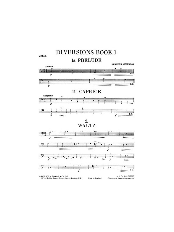 Anderson, K Diversions Bk1 Vlc/Pf