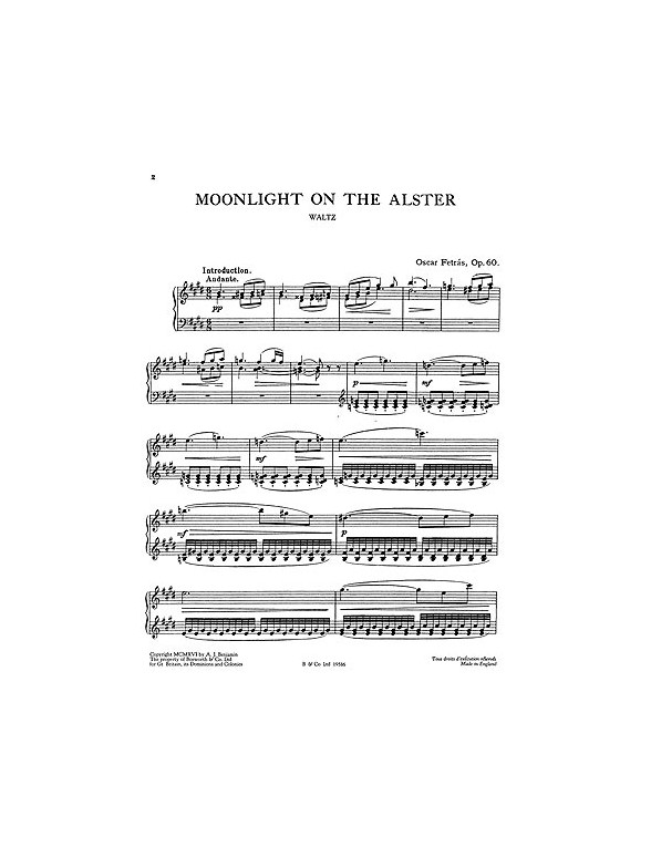 Oscar Fetras: Moonlight On The Alster (Original Piano Solo)