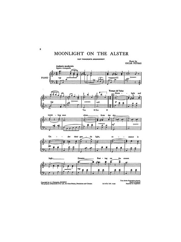 Oscar Fetras: Moonlight On The Alster (Easy Piano)