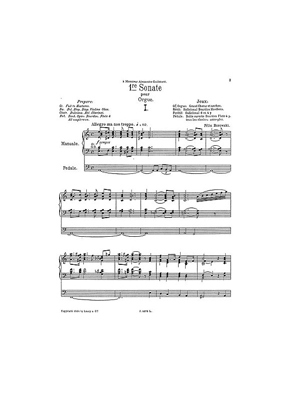 Felix Borowski: Organ Sonata No.1 In A