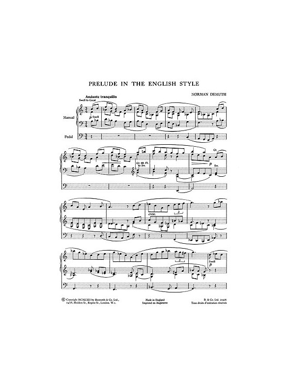 Norman Demuth: Two Pieces for Organ