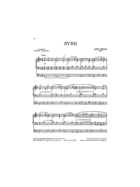 John H. Foulds: Ayre And Stately Dance