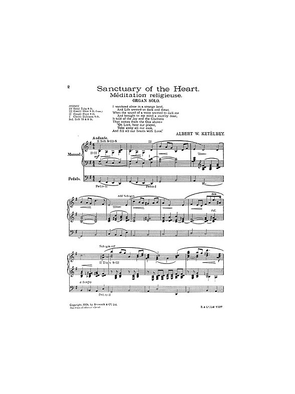 Albert Ketelbey: Sanctuary Of The Heart (Organ)