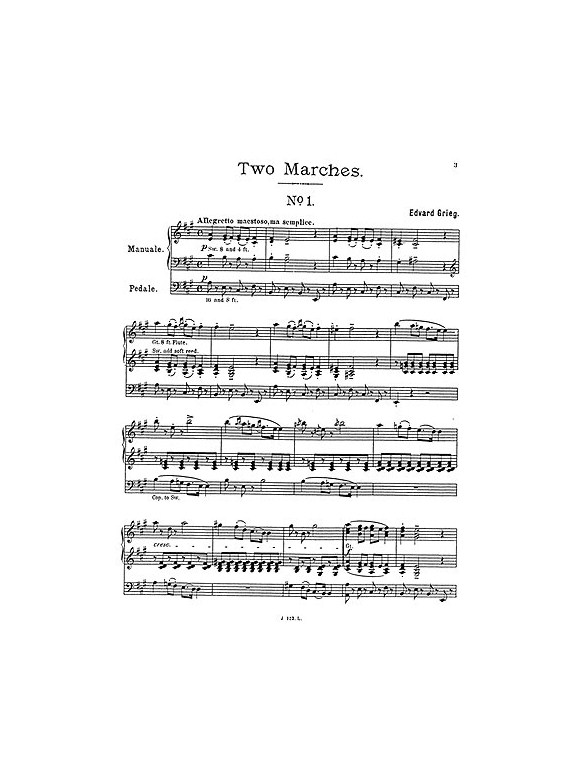 Edvard Grieg: Two Marches (Organ)