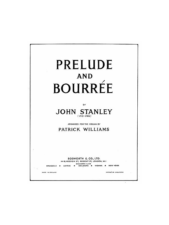 John Stanley: Prelude And Bourree