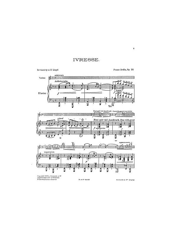 Franz Drdla: Ivresse Op.32