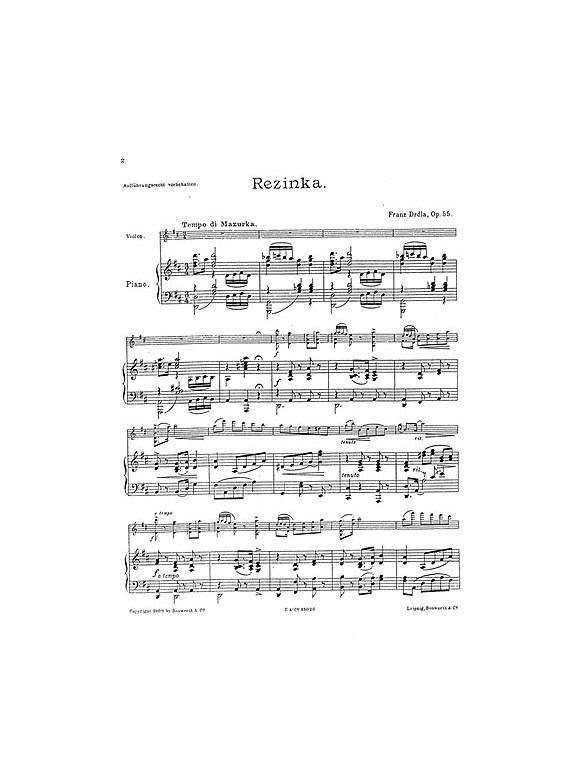Franz Drdla: Rezinka Op.55