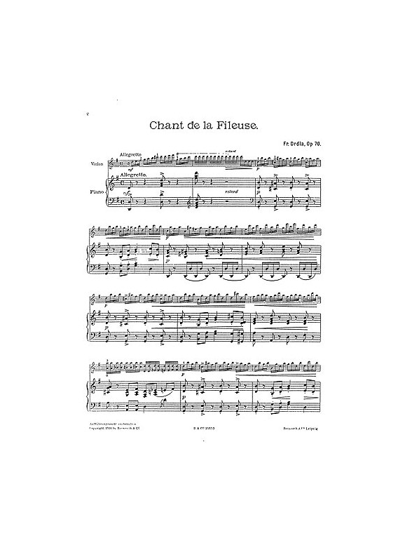 Franz Drdla: Chant De La Fileuse Op.70