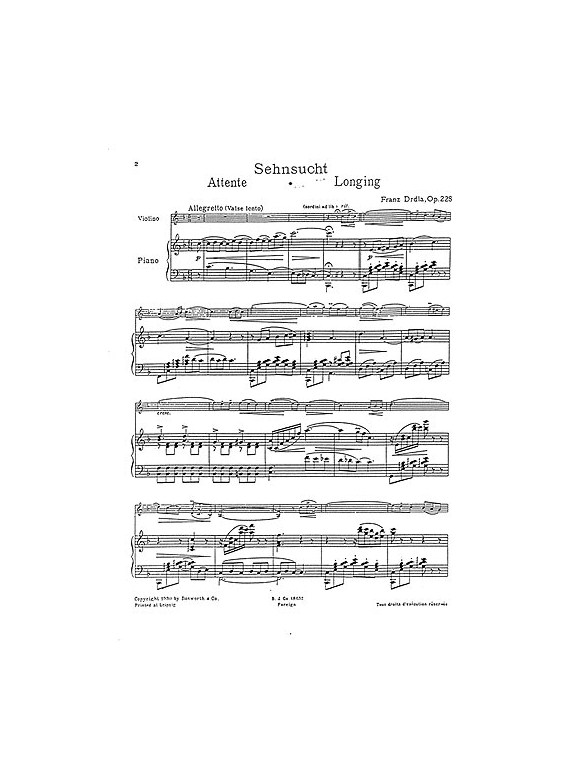 Franz Drdla: Sehnsucht Op.228