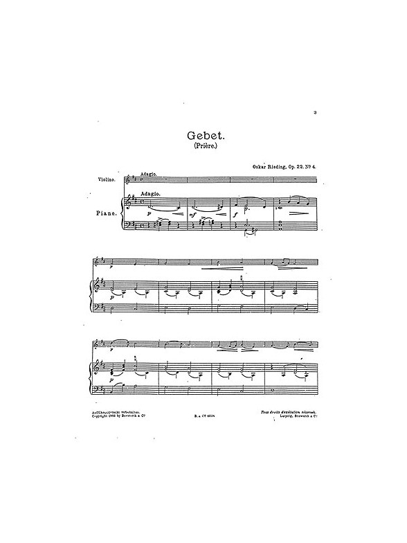 Oskar Rieding: Gebet Op.22 No.4