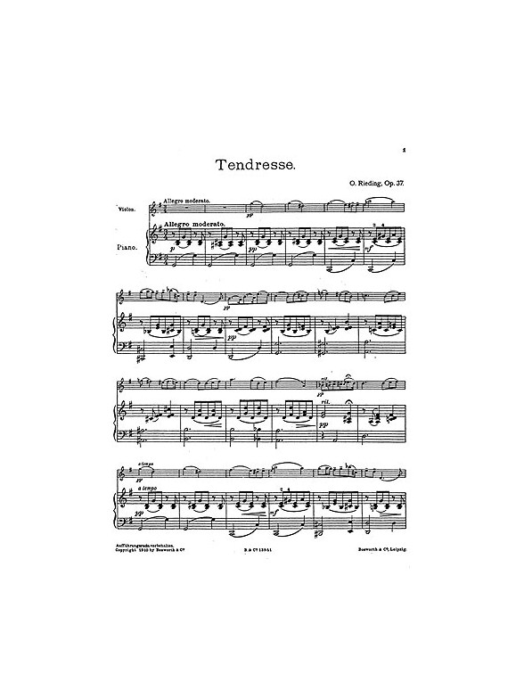 Oskar Rieding: Tendresse Op.37