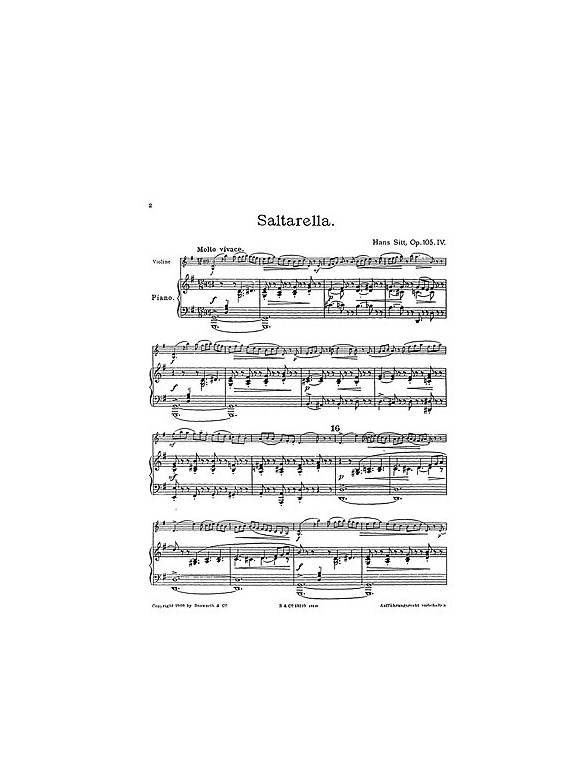 Sitt, H Saltarella Souvenir Suite Op.105/4 Vln/Pf