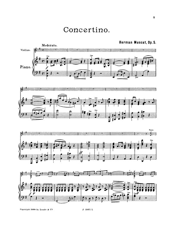 Muscat, H Concerto In G Op.5 Vln/Pf