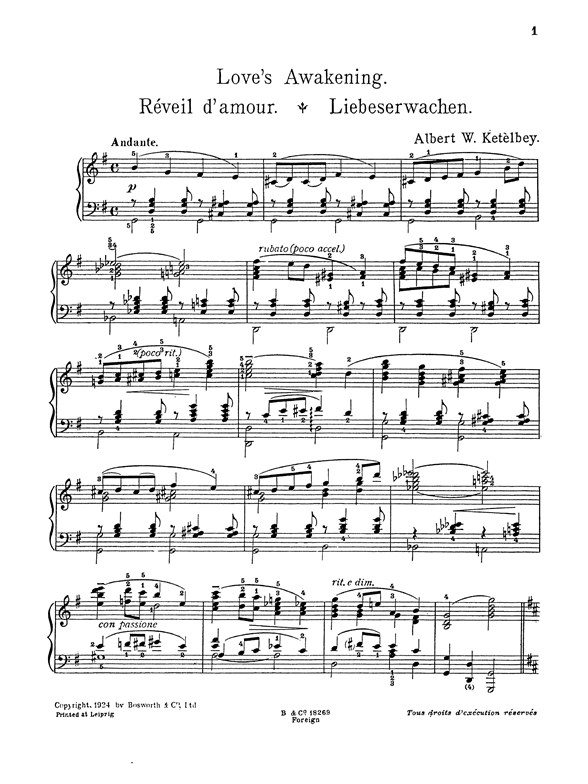 Albert Ketelbey: Loves Awakening (Piano)