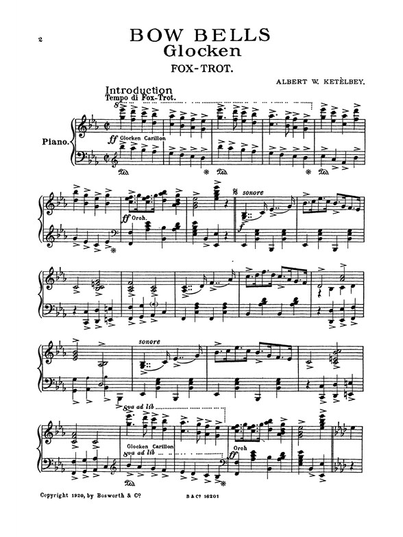 Albert Ketelbey: Bow Bells (Piano)