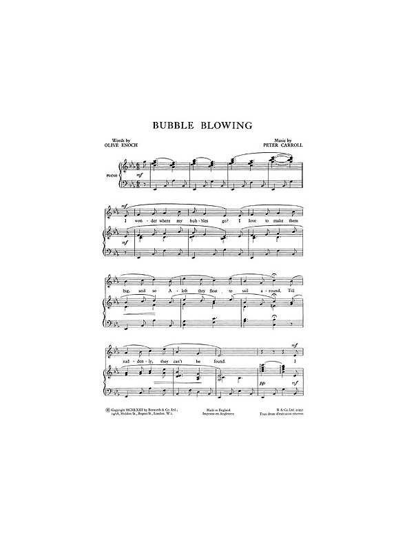 Carroll, P Bubble Blowing Voice And Piano