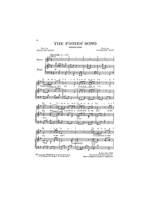 Ager, L The Fishes' Song Unison