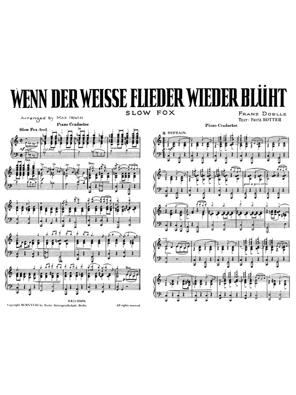 Franz Doelle: Wenn Der Weisse Flieder Wieder Bluht