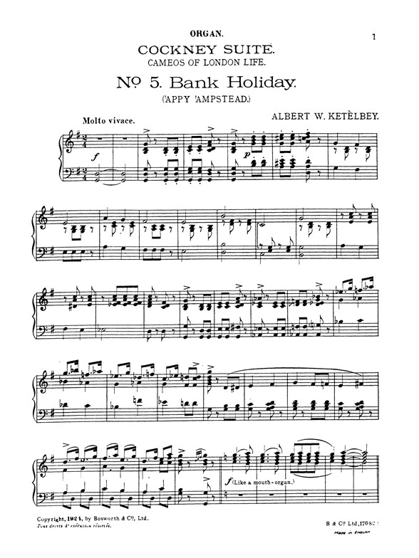 Albert Ketelbey: Cockney Suite No.5 'Bank Holiday' (Performance Score/Parts)