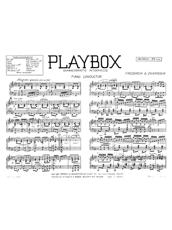 Charrosin, Fg Playbox Orch Pf Sc/Pts