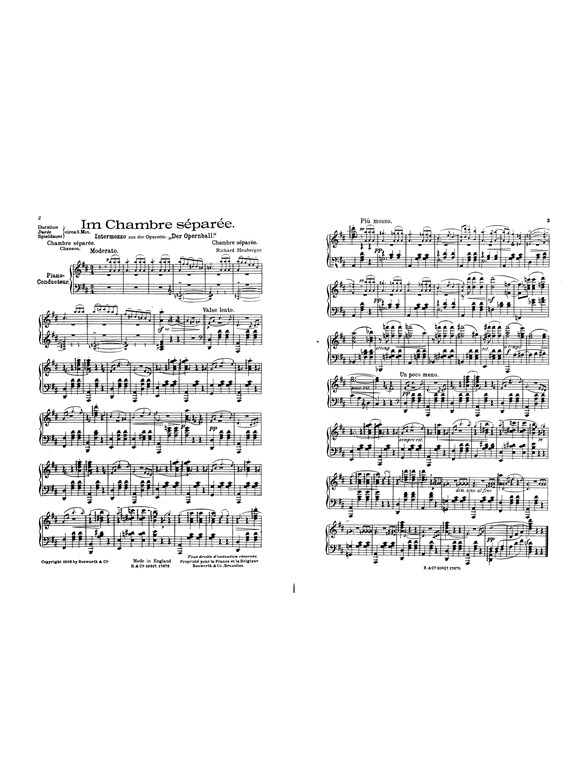 Richard Heuberger: Im Chambre Separee (Score And Parts)