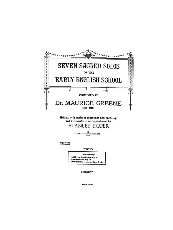 Greene: Seven Sacred Solos - High Voice (Roper)