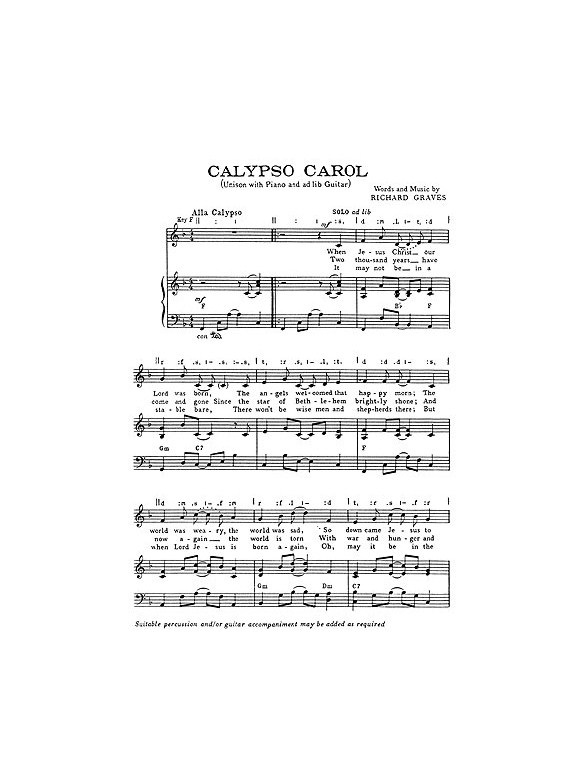 Graves, R Calypso Carol Unison
